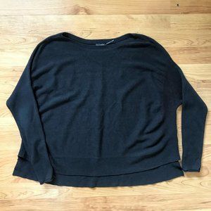 Stella Carakasi | Oversized Cropped Black Knit Wool Blend Sweater